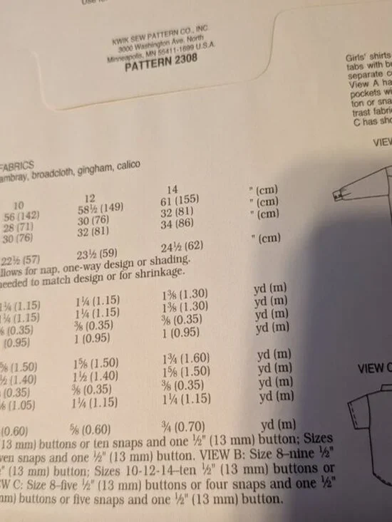 Kwik Sew 2308 Sewing Pattern Girls Shirt UNCUT NEW 8-14 - Picture 7 of 8